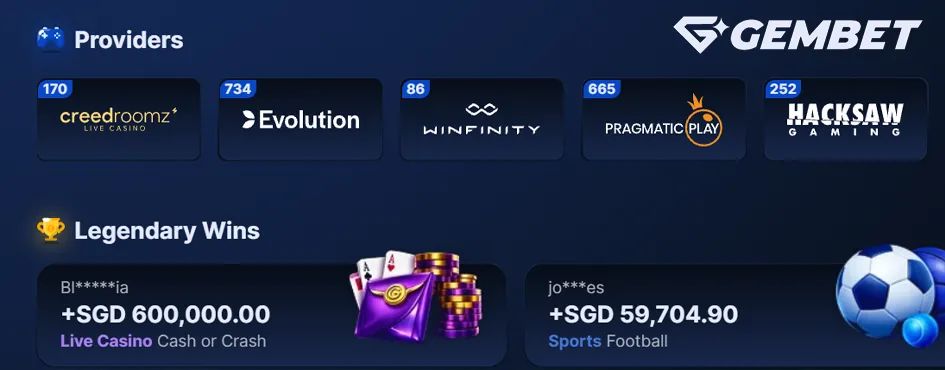 Exclusive and Featured Gembet Casino Games